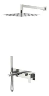 Boheme Qubic Душевой комплект встраиваемый - смеситель, верхний, ручной душ, цвет: nickel brush 474-NB