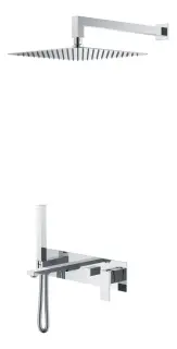 Boheme Qubic Душевой комплект встраиваемый - смеситель, верхний, ручной душ, шланг, цвет: chrome 474-CR