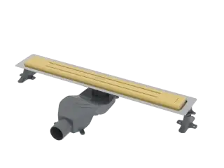 Boheme Трап линейный 80 см, с решеткой со щелью для воды и сифоном, цвет: matt gold 983-80-MG