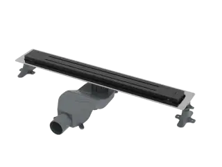 Boheme Трап линейный 80 см, с решеткой со щелью для воды и сифоном, цвет: black 983-80-B