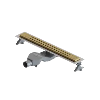 Boheme Трап линейный 60 см, с решеткой со щелью для воды и сифоном, цвет: matt gold 983-60-MG