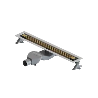 Boheme Трап линейный 80 см, с решеткой со щелью для воды и сифоном, цвет: matt gold 981-80-MG