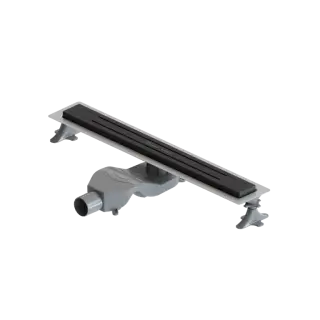 Boheme Трап линейный 60 см, с решеткой со щелью для воды и сифоном, цвет: black 983-60-B