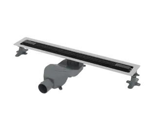 Boheme B&T Infinity Трап линейный 80 см, с решеткой со щелью для воды и сифоном, цвет: black 981-80-B