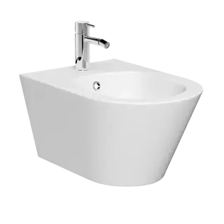 Boheme Avva Биде подвесное 53х35,5х35h см, 1 отверстие под смеситель, перелив хром, цвет: matt white 974-MW