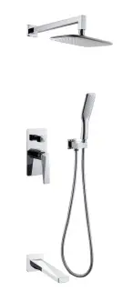 Boheme Venturo Душевой комплект встраиваемый - смеситель, верхний, ручной душ, шланг, цвет: chrome 374-2