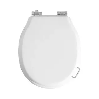 Boheme Vogue Крышка-сиденье для унитаза, с микролифтом, массив дерева, фурнитура chrome, цвет: white 906-W-CR