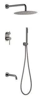 Boheme Uno Душевой комплект встраиваемый - смеситель, верхний, ручной душ, шланг, цвет: gun metall 464-2-GM