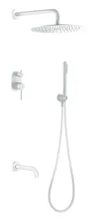 Boheme Uno Душевой комплект встраиваемый - смеситель, верхний, ручной душ, шланг, цвет: matt white 464-2-MW