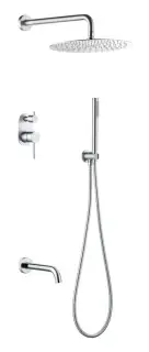Boheme Uno Душевой комплект встраиваемый - смеситель, верхний, ручной душ, шланг, цвет: chrome 464-2-CR