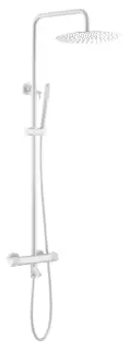 Boheme Uno Diamond Душевая стойка: термостат, ручной душ, шланг, верхний душ 30 см, цвет: matt white 468-T-MW