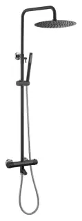 Boheme Uno Душевая стойка: термостат, ручной душ, верхний душ, 30 см, цвет: black/chrome 468-T-BCR