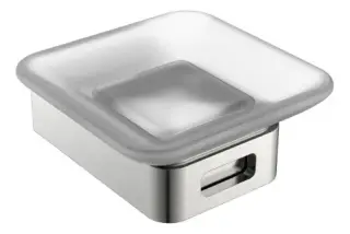 Boheme Q Мыльница со стеклянной чашей, подвесная, цвет: nickel brush 10943-NB