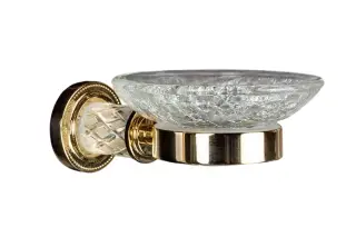 Boheme Murano Cristal Мыльница со стеклянной чашей, подвесная, цвет: gold 10903-CRST-G