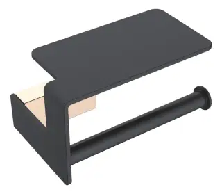 Boheme Q Держатель туалетной бумаги с полочкой, подвесной, цвет: gold/black 10941-G-B
