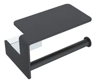 Boheme Q Держатель туалетной бумаги с полочкой, подвесной, цвет: chrome/black 10941-CR-B