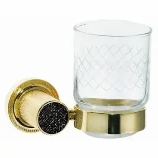 Boheme Royal Cristal Стакан подвесной, стеклянный полупрозрачный, цвет: gold/black 10924-G-B