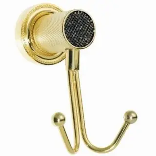 Boheme Royal Cristal Крючок для полотенец двойной, подвесной, цвет: gold/black 10926-G-B