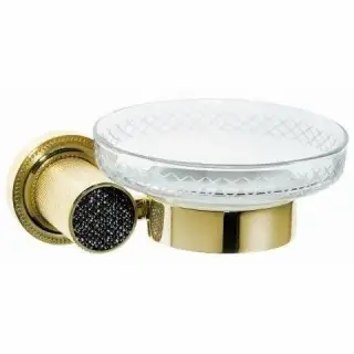 Boheme Royal Cristal Мыльница со стеклянной чашей, подвесная, цвет: gold 10923-G-B