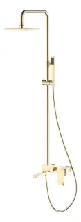 Boheme Q Душевая стойка: смеситель, ручной душ, излив, шланг, верхний душ 20 см, цвет: gold 148-GG.2