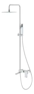 Boheme Q Душевая стойка: смеситель, ручной душ, излив, шланг, верхний душ 20 см, цвет: white/chrome 148-WCR.2