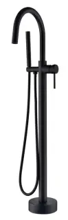 Boheme Uno Смеситель напольный с душевым набором - ручной душ, шланг, держатель, цвет: black 469-B