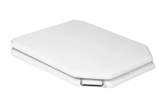 Boheme Vogue Крышка-сиденье для унитаза, с микролифтом, массив дерева, фурнитура chrome, цвет: white 947-CR