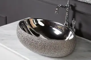 Boheme NeoArt Раковина чаша овальная 48х34х15h см, без перелива, цвет: silver 861