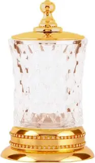 Boheme Imperiale Стакан для хранения 8,5x8,5 см стеклянная колба, цвет: gold 10415