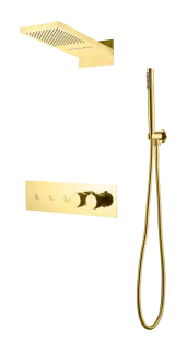 Boheme Fusion Душевой комплект встраиваемый - термостат, верхний, ручной душ, 3 потреб., цвет: gold 131-G