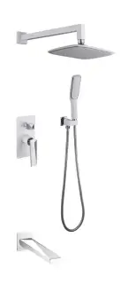 Boheme Venturo Душевой комплект встраиваемый - смеситель, верхний, ручной душ, шланг, цвет: white 374-W-2