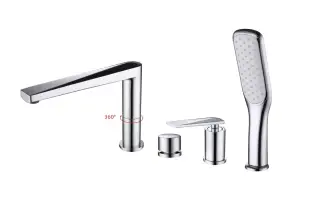 Boheme Venturo Spirale Смеситель на борт ванны, на 4 отверстия, с ручным душем, цвет: chrome 370