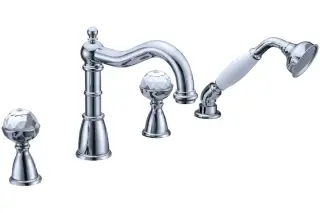 Boheme Brillante Spirale Смеситель на борт ванны, на 4 отверстия, с ручным душем, цвет: chrome 393