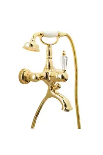 Boheme Imperiale Ripresa Смеситель для ванны с душевым набором, излив 19,5 см, цвет: gold 323