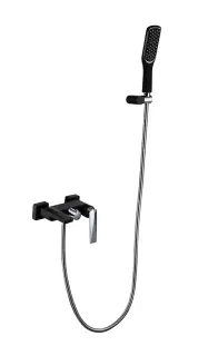 Boheme Venturo Смеситель для ванны с душевым комплектом: ручной душ, шланг, излив 20 см, цвет: black 373-B