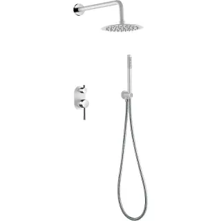 Boheme Uno Душевой комплект встраиваемый - смеситель, верхний, ручной душ, шланг, цвет: white/chrome 464-WCR
