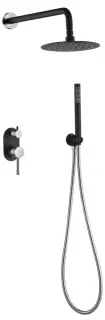 Boheme Uno Душевой комплект встраиваемый - смеситель, верхний, ручной душ, шланг, цвет: black/chrome 464-BCR