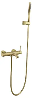 Boheme Uno Смеситель для ванны с душевым комплектом: ручной душ, шланг, излив 19 см, цвет: matt gold 463-MG