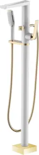Boheme Venturo Смеситель напольный с душевым набором - ручной душ, шланг, цвет: white 389-W
