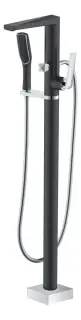Boheme Venturo Смеситель напольный с душевым набором - ручной душ, шланг, цвет: black 379-B