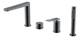 Boheme Venturo Spirale Смеситель на борт ванны, 4 отверстия, с ручным душем, цвет: shine gun metall 370-SGM