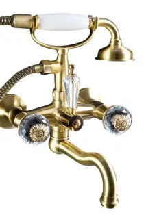 Boheme Flora Смеситель для ванны с душевым комплектом: ручной душ, шланг, излив 21,5 см, цвет: bronz 313-FL