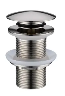 Boheme Донный клапан для раковины, автомат Click-Clack, без перелива, цвет: nickel brush 612-NB