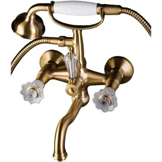 Boheme Camelia Смеситель для ванны с душевым комплектом: ручной душ, излив 21,5 см, цвет: bronze 313-Camelia