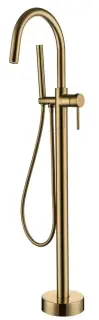 Boheme Uno Смеситель напольный с душевым набором - ручной душ, шланг, держатель, цвет: matt gold 469-MG