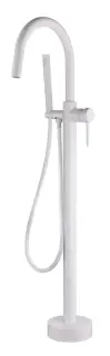 Boheme Uno Смеситель напольный с душевым набором - ручной душ, шланг, держатель, цвет: matt white 469-MW