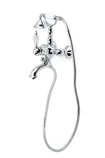 Boheme Crystal Смеситель для ванны с душевым комплектом: ручной душ, излив 19,5 см, цвет: chrome 263-CRST