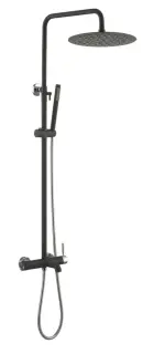 Boheme Uno Душевая стойка: смеситель, ручной душ, шланг, верхний душ 30см, цвет:black/chrome 468-BCR
