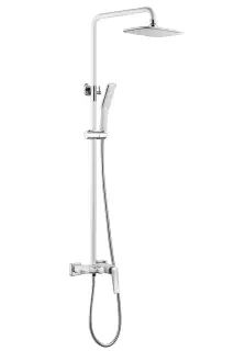 Boheme Venturo Душевая стойка: смеситель, излив, ручной душ, шланг, верхний душ 25 см, цвет: white 378-W