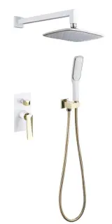 Boheme Venturo Душевой комплект встраиваемый - смеситель, верхний, ручной душ, шланг, цвет: white 384-W